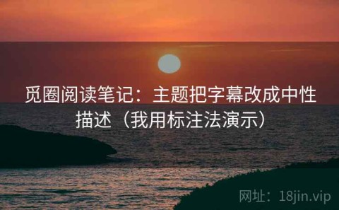 觅圈阅读笔记：主题把字幕改成中性描述（我用标注法演示）
